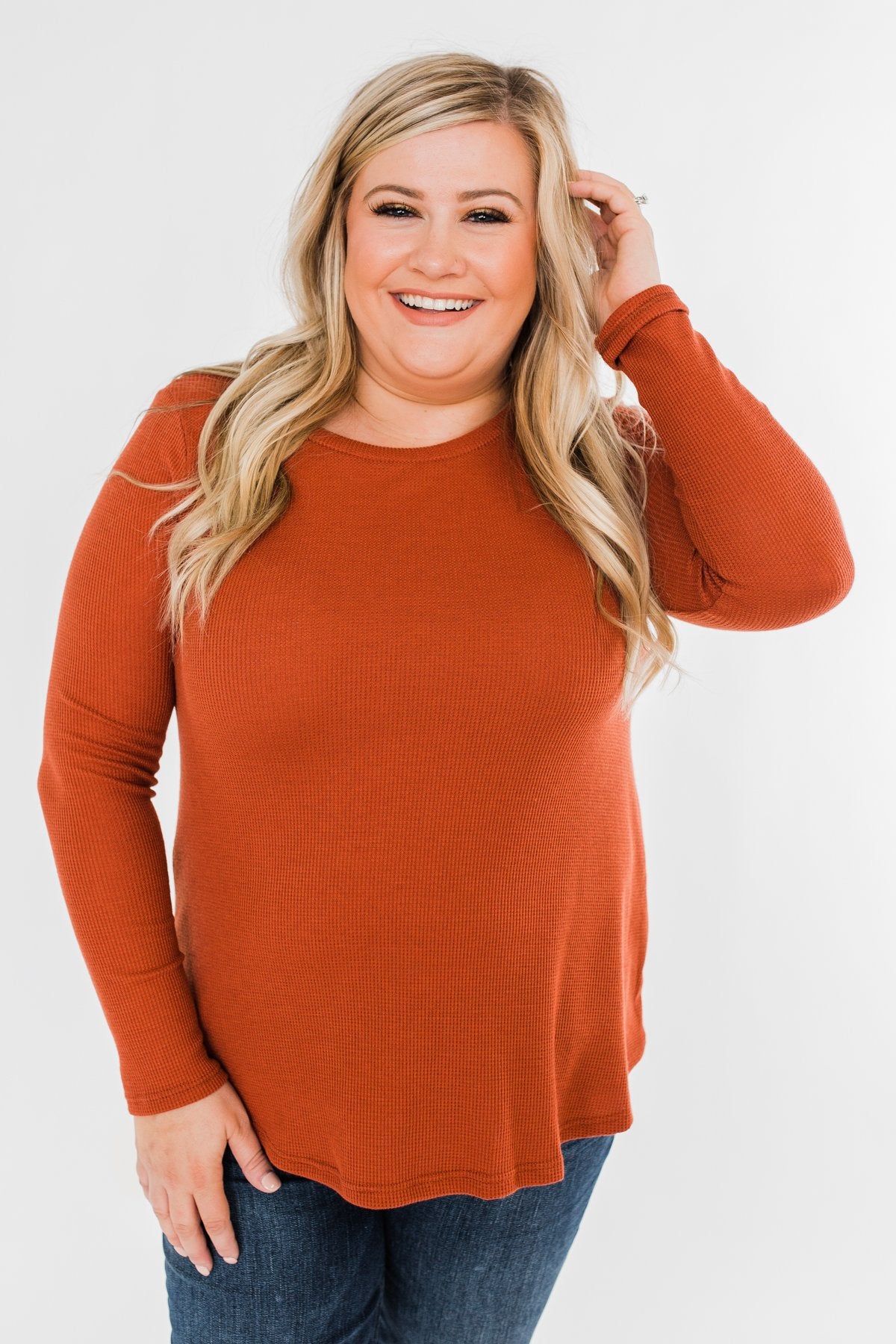The Best I Can Long Sleeve Top- Burnt Orange