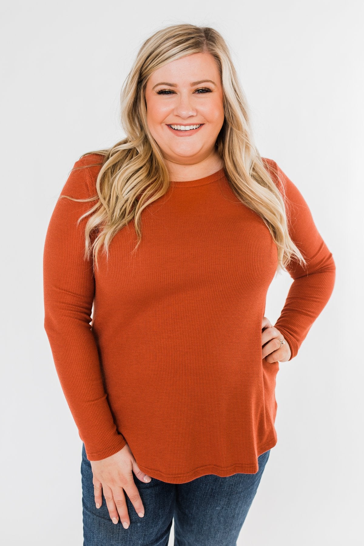 The Best I Can Long Sleeve Top- Burnt Orange