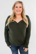 If You Say So V-Neck Wrap Top- Hunter Green