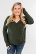 If You Say So V-Neck Wrap Top- Hunter Green