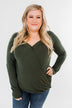 If You Say So V-Neck Wrap Top- Hunter Green