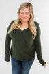If You Say So V-Neck Wrap Top- Hunter Green