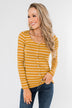 Sounds So Nice Long Sleeve Button Top- Mustard