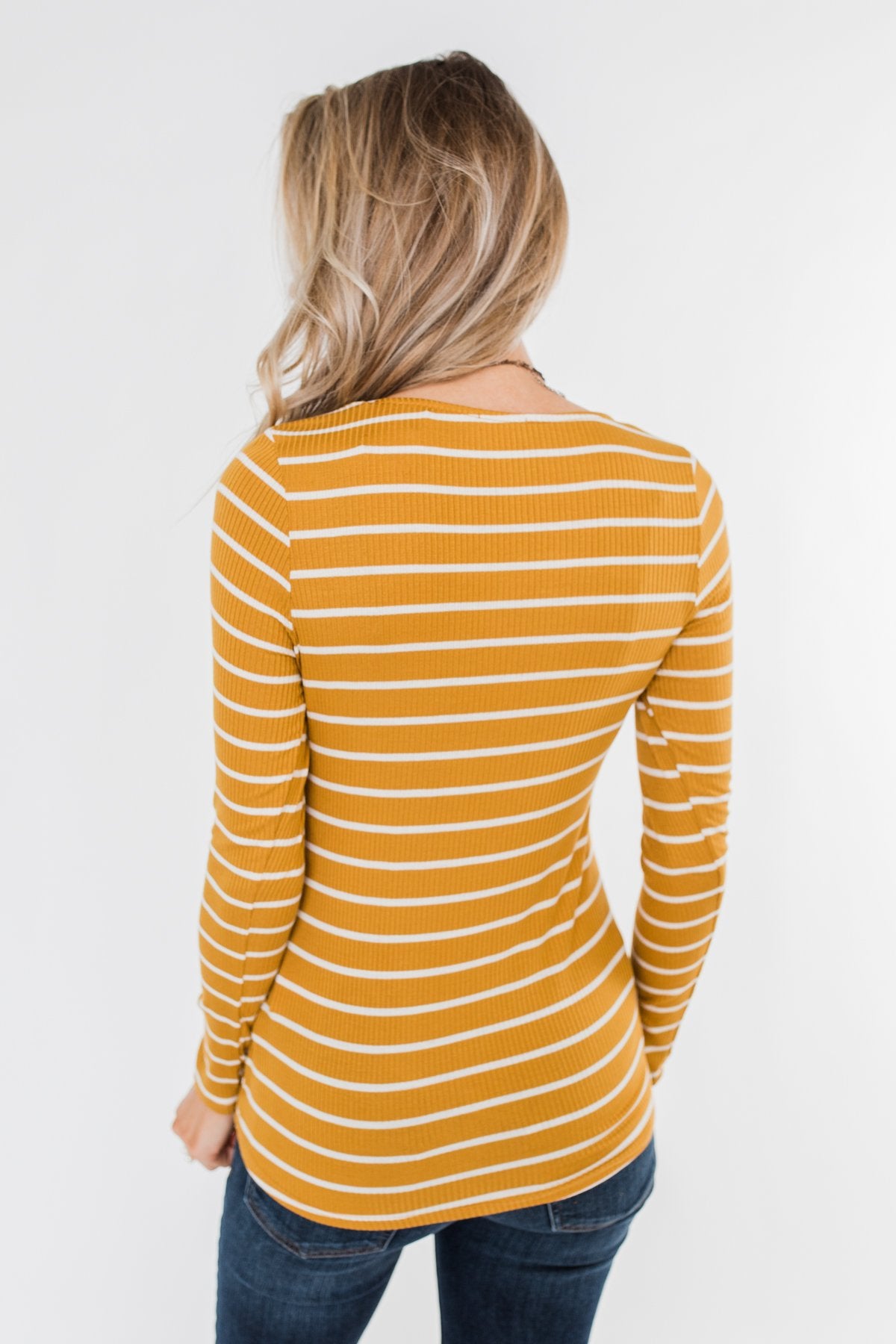 Sounds So Nice Long Sleeve Button Top- Mustard