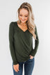 If You Say So V-Neck Wrap Top- Hunter Green