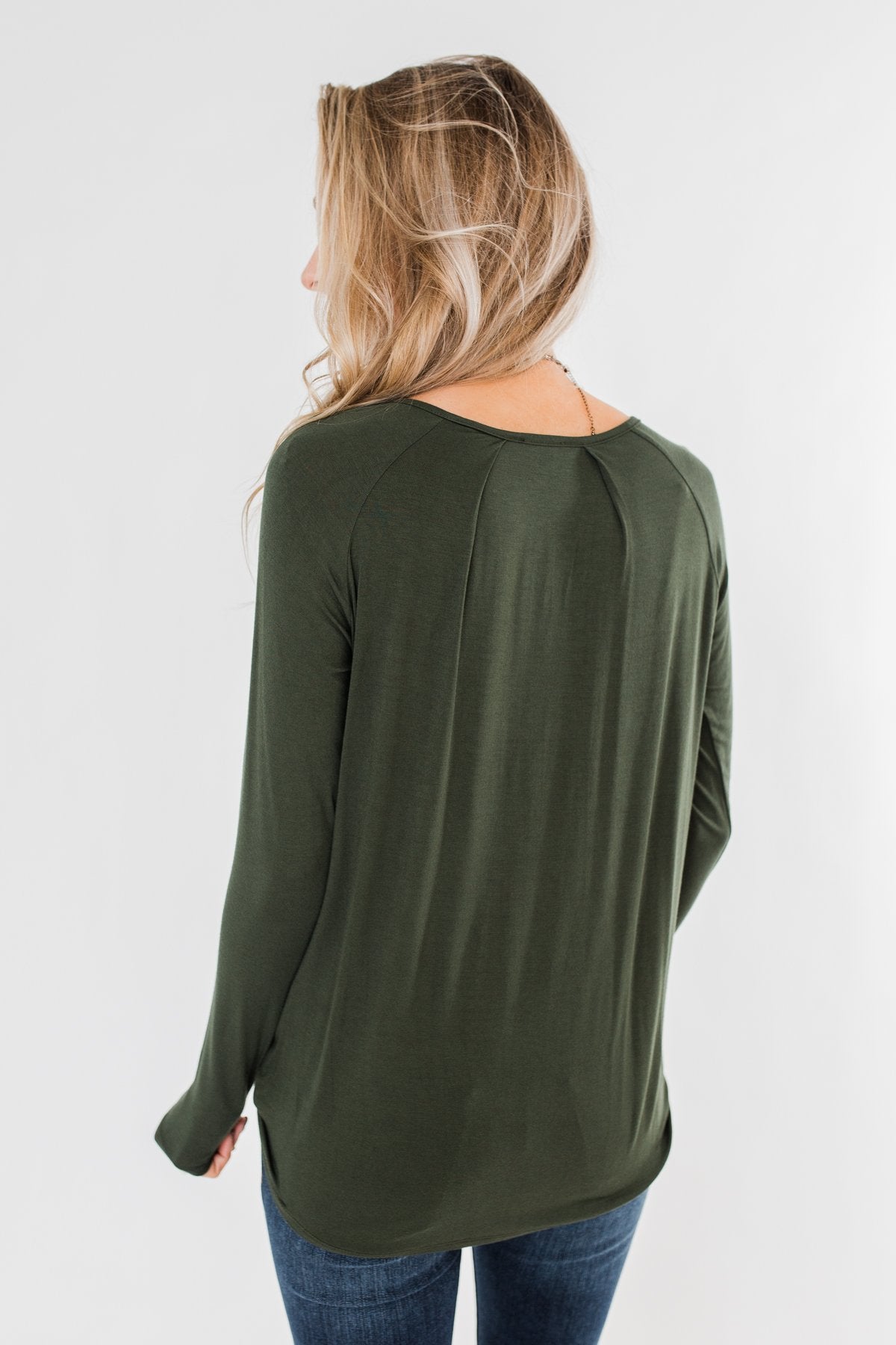 If You Say So V-Neck Wrap Top- Hunter Green