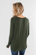 If You Say So V-Neck Wrap Top- Hunter Green