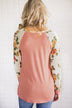 The One for Me Floral Sleeve Pink Top