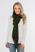 Knit Wrap Scarf- Army Green