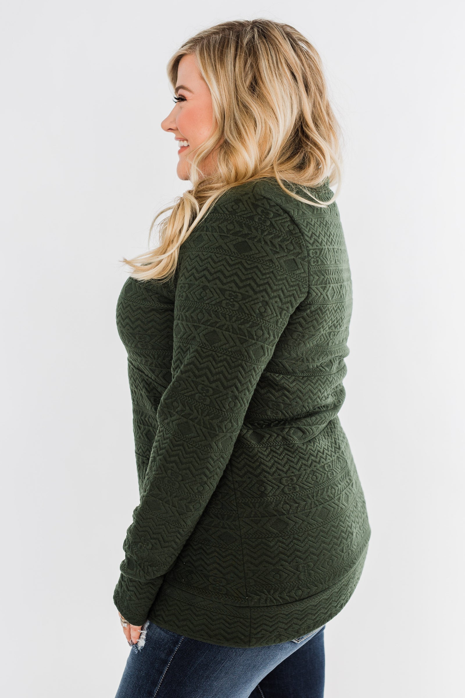 Pulse Exclusive Quarter Zip Pullover- Dark Olive
