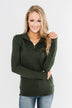 Pulse Exclusive Quarter Zip Pullover- Dark Olive