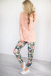 My Favorite Floral Joggers ~ Teal