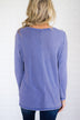 Blue Knit Thermal Top