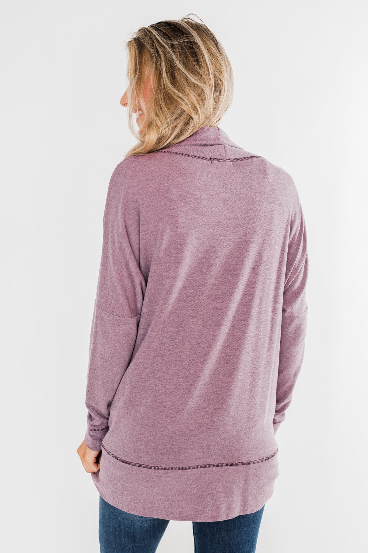 Magic Moments Drop Shoulder Cardigan- Dark Lavender