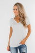 This is Me Notch Pocket Top- Light Heather Grey