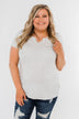 This is Me Notch Pocket Top- Light Heather Grey