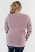Together We Can Polka Dot Sweater- Dusty Purple