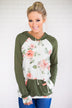 Floral Romance Hoodie ~ Olive