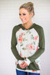 Floral Romance Hoodie ~ Olive