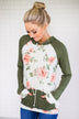 Floral Romance Hoodie ~ Olive