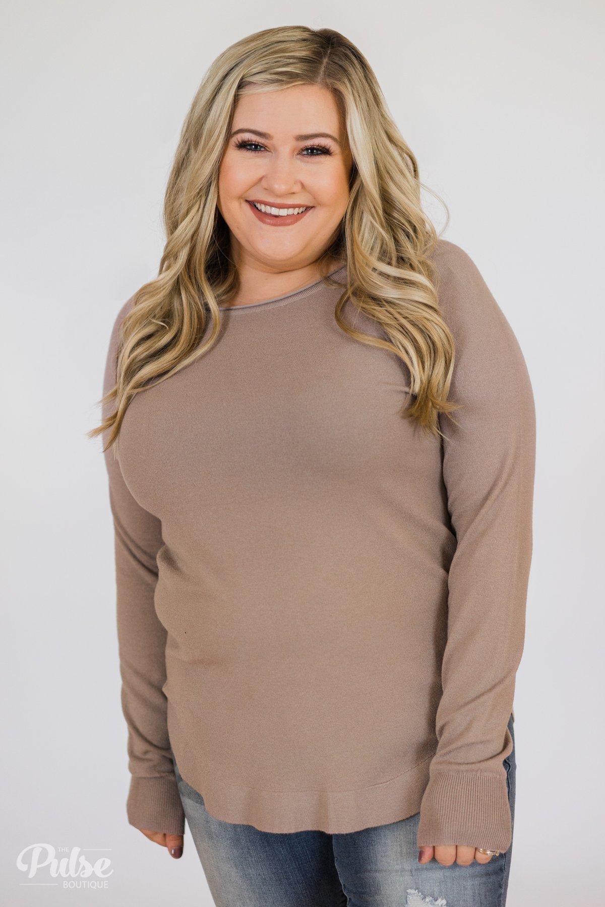 Butter Me Up Sweater- Light Mocha