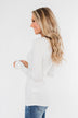 Snap Button Henley Top- Ivory