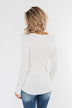 Snap Button Henley Top- Ivory