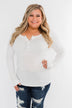 Snap Button Henley Top- Ivory