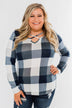 Dreaming About You Plaid Top- Navy & Ivory
