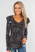 Forever And Ever Floral Top- Black