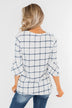 Everything I Need Plaid Top- Ivory & Blue