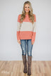My Kind of Knitted Sweater- Peach & Cream