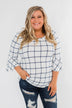 Everything I Need Plaid Top- Ivory & Blue