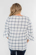 Everything I Need Plaid Top- Ivory & Blue