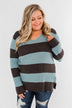 Striped Knit Sweater- Blue & Charcoal