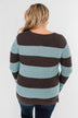 Striped Knit Sweater- Blue & Charcoal