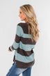 Striped Knit Sweater- Blue & Charcoal