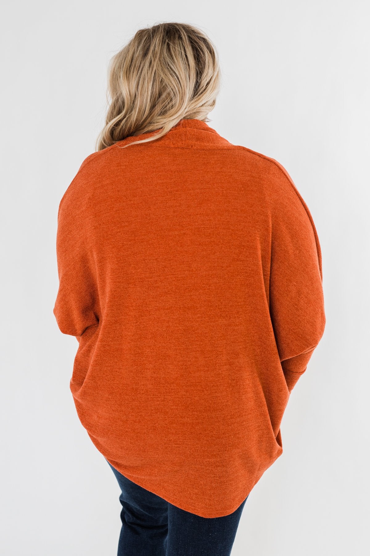 Along We Go Dolman Cardigan- Rust