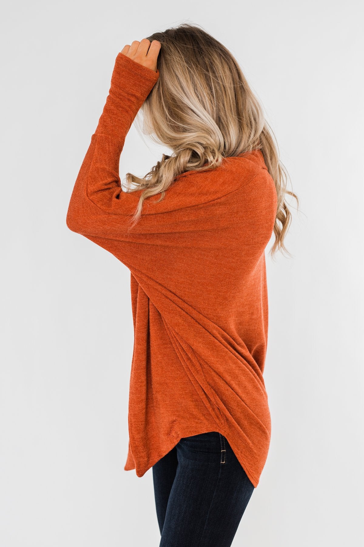 Along We Go Dolman Cardigan- Rust