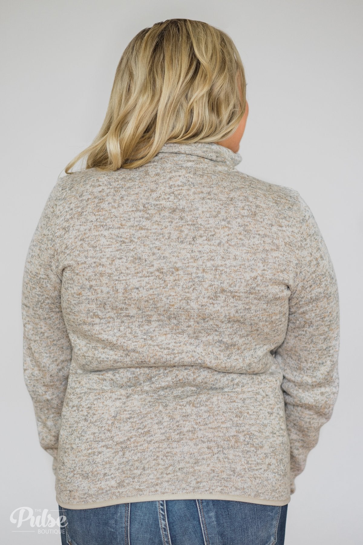 Thread & Supply Pullover Quarter Zip- Heather Oatmeal