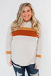 A Great Time Striped Hoodie- Oatmeal, Orange, & Rust