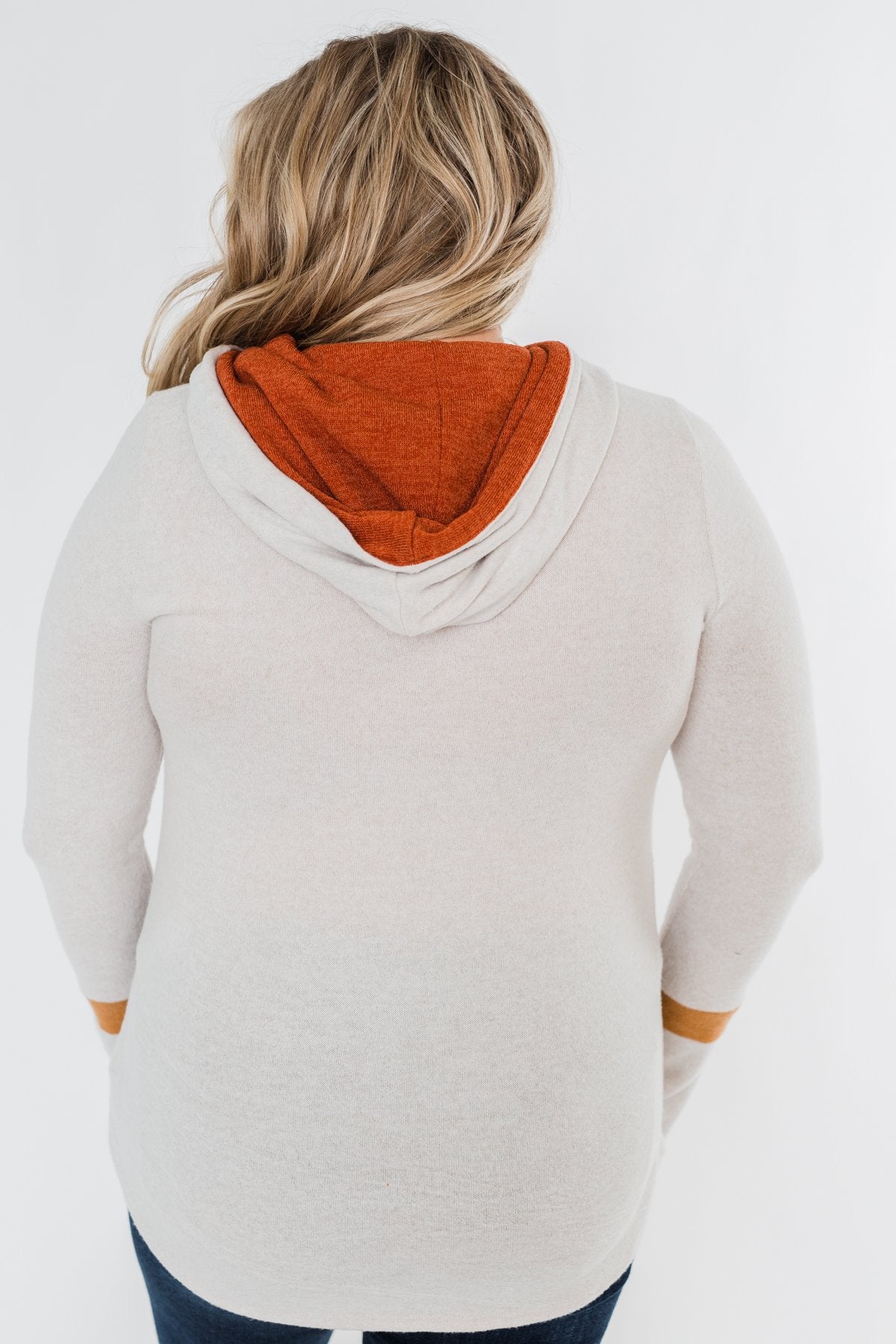 A Great Time Striped Hoodie- Oatmeal, Orange, & Rust
