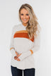 A Great Time Striped Hoodie- Oatmeal, Orange, & Rust