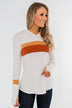 A Great Time Striped Hoodie- Oatmeal, Orange, & Rust