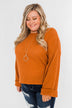 Button Down Back Sweater- Burnt Orange