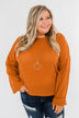 Button Down Back Sweater- Burnt Orange