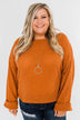 Button Down Back Sweater- Burnt Orange