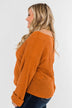 Button Down Back Sweater- Burnt Orange