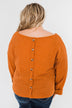 Button Down Back Sweater- Burnt Orange