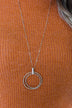 Long Beaded Double Circle Necklace- Gold